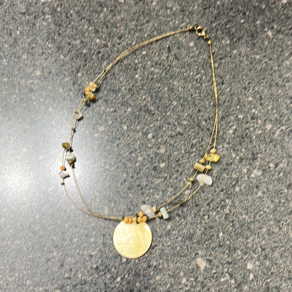 Beach inspired medallion beaded necklace